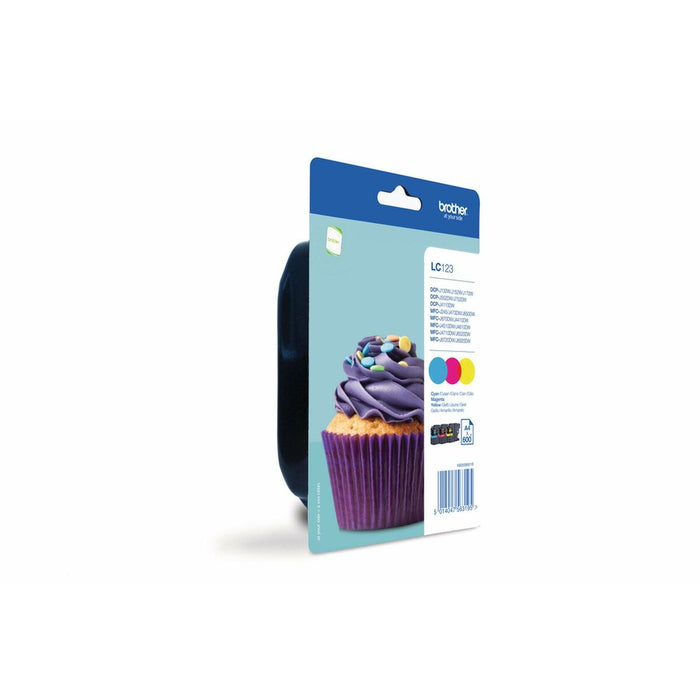 BROTHER LC-123 ink cartridge cyan magenta and yellow standard capacity 1-pack blister without alarm - Мастила и