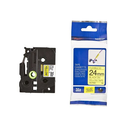BROTHER P-Touch TZE-FX651 black on yellow 24mm - Ленти и Етикети<<<Консумативи - Принтер за етикети<<<Печат Сканиране и