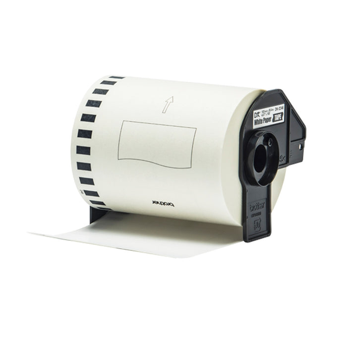 Brother DK-22246 Continuous Paper Label Roll - Black on White, 103mm wide