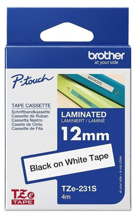 BROTHER TZE231S2 black/white 12mm 4m retail pack