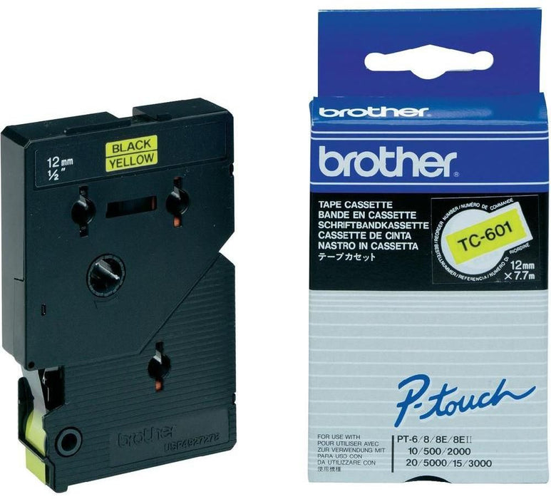 BROTHER P-Touch TC-601 black on yellow 12mm