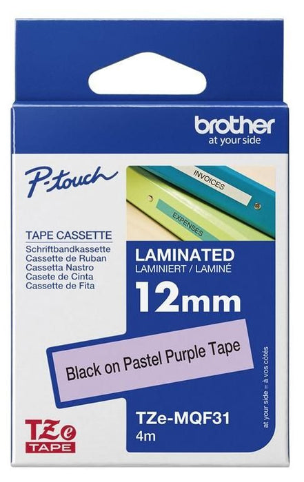 BROTHER TZe-MQF31 tape black/pastel light lilac 12mm/4m