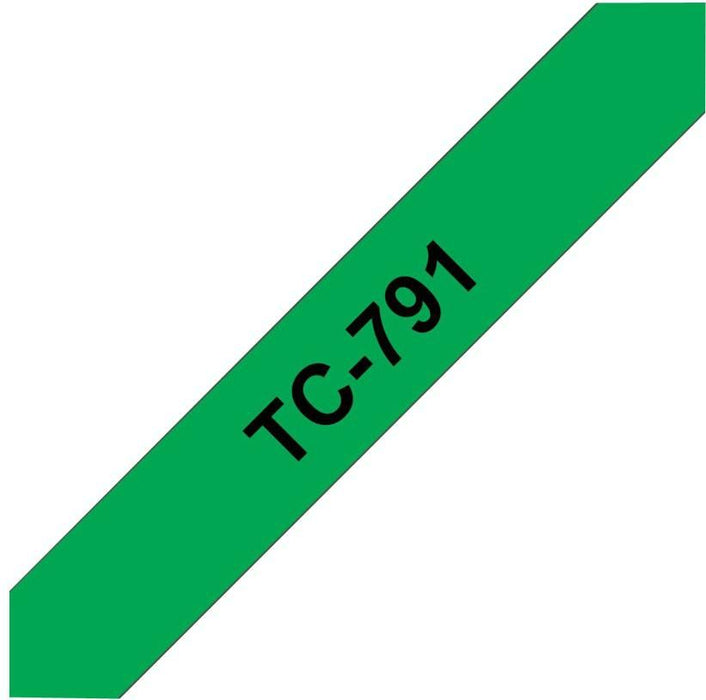 BROTHER P-Touch TC-791 black on green 9mm