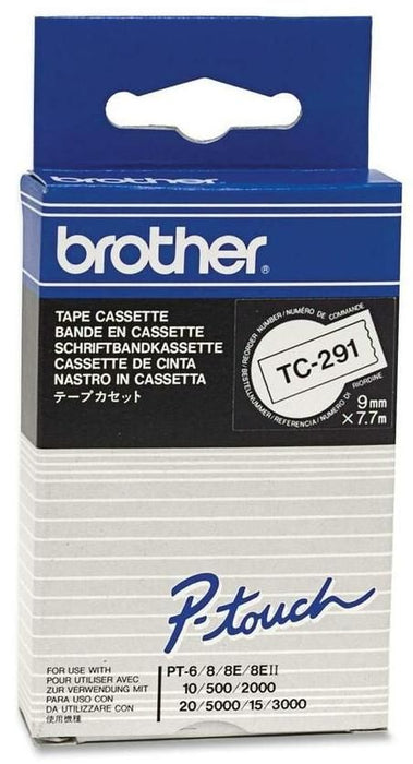BROTHER P-Touch TC-291 black on white 9mm