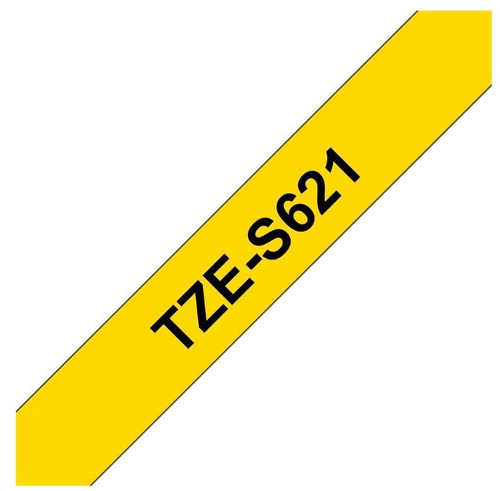 BROTHER P-Touch TZE-S621 black on yellow 9mm extra gluey