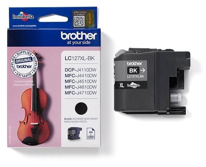 BROTHER LC-127XL ink cartridge black high capacity 1.200 pages 1-pack blister without alarm