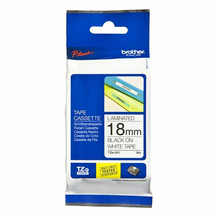 Brother TZe-241 Tape Black on White, 18mm - Eco