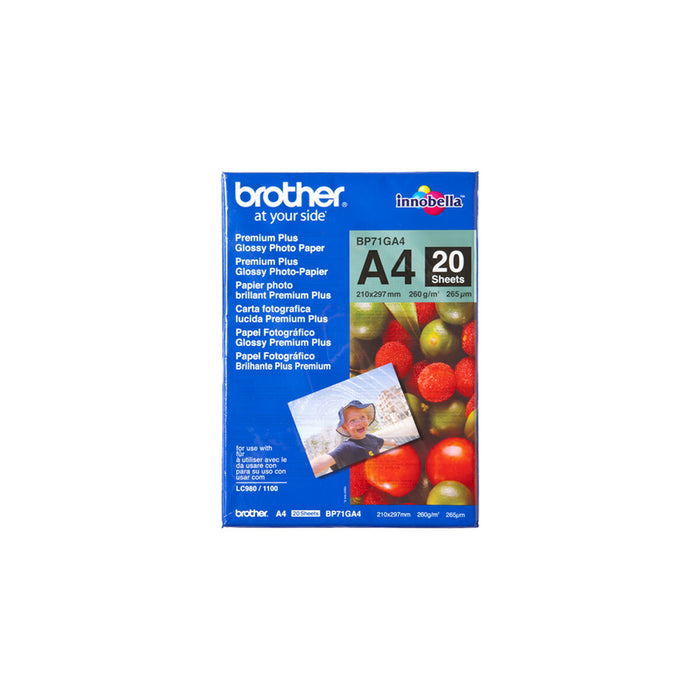 Brother BP71GA4 Premium Plus Glossy Photo Paper 20 Sheets