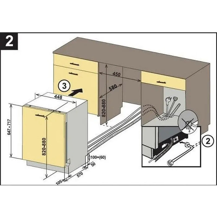 Built-in dishwasher Finlux DFX4573ABI 10 sets C 450 W mm - Съдомиялни машини<<<Уреди за вграждане<<<ZoraSite