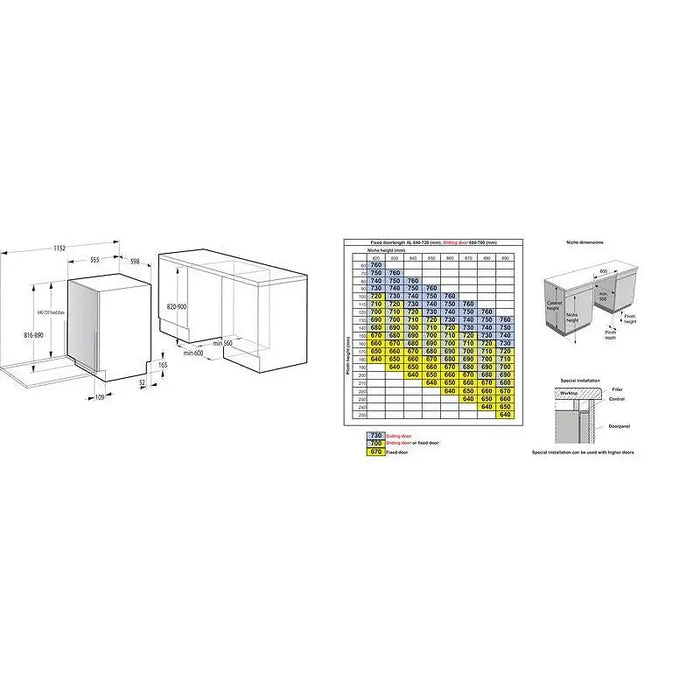 Built-in dishwasher GORENJE GV16C 60 cm - Съдомиялни за вграждане 60 см<<<Съдомиялни за вграждане<<<Уреди за