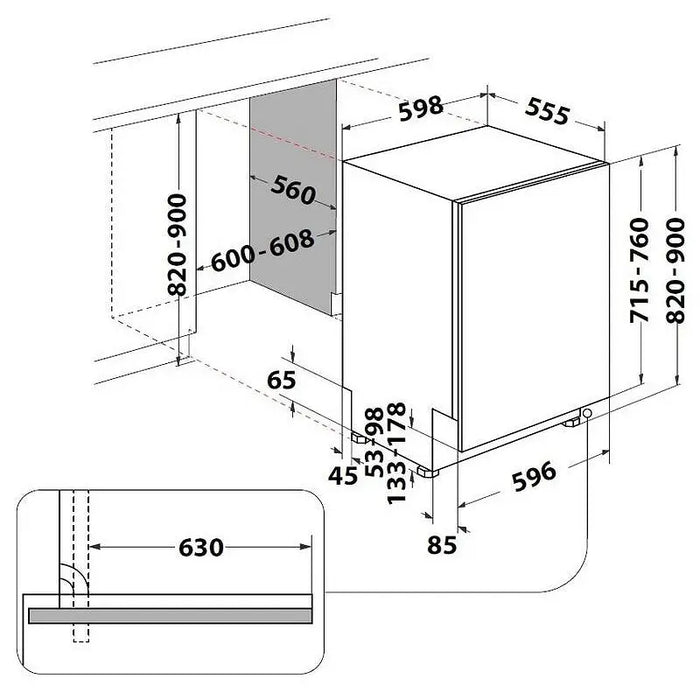 Built-in dishwasher Hotpoint-Ariston H8I HP42 L*** 14 sets C 600 W mm - Съдомиялни машини<<<Уреди за