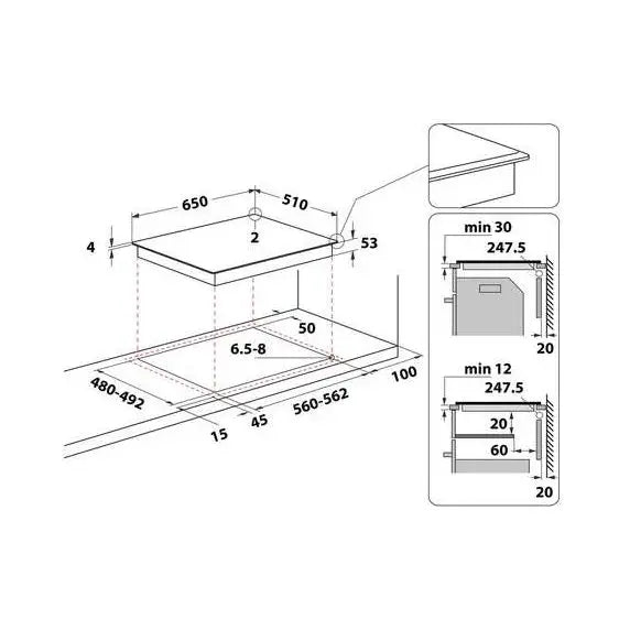 Built-in hob WHIRLPOOL SMP 658C/BT/IXL - Индукционни плотове<<<Плотове за вграждане<<<Уреди за вграждане<<<TechnoMix