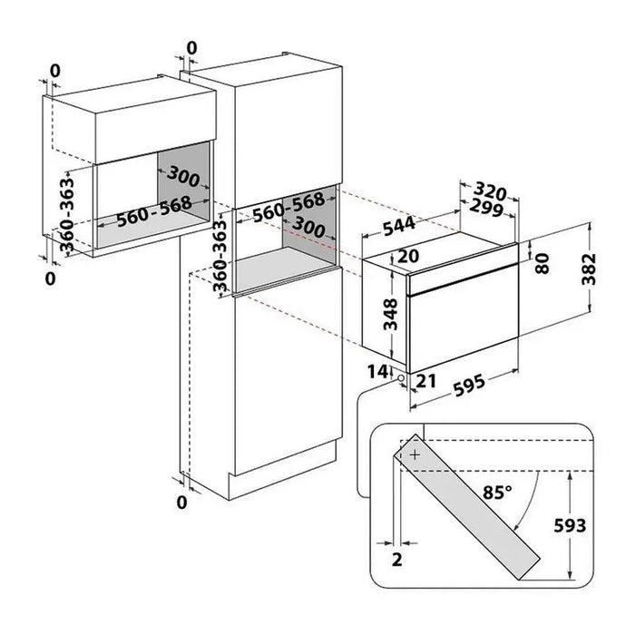 Built-in microwave WHIRLPOOL WMN461BX 22 l - Микровълнови фурни за вграждане<<<Фурни за вграждане<<<Уреди за