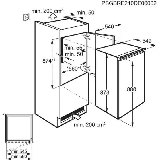 Built-in refrigerator ELECTROLUX LFB2AE88S - Хладилници за вграждане с една врата<<<Хладилници за вграждане<<<Уреди за