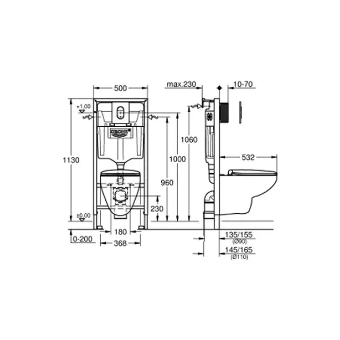 BUILT-IN STRUCTURE KIT GROHE 39418000 - Структури и комплекти за вграждане<<<Санитарна керамика и