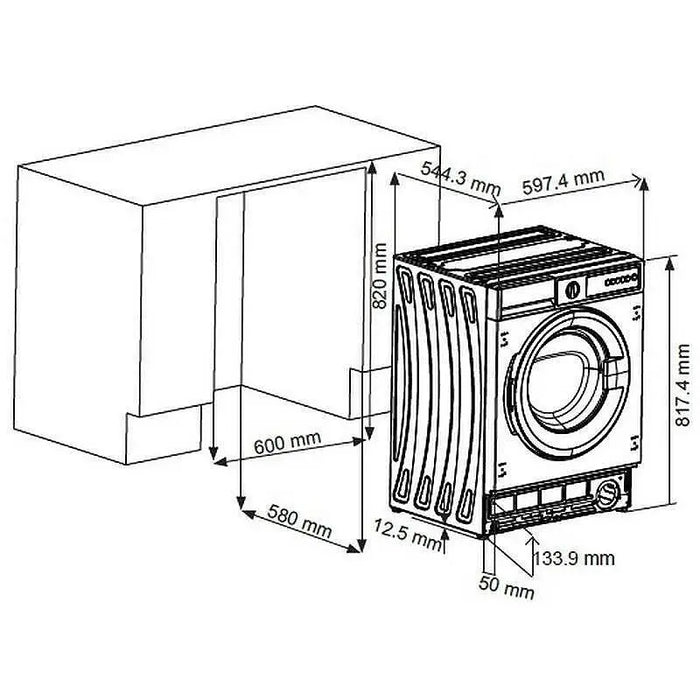 Built-in washing machine Sharp ES-NIB714BWNA-EE 1400 rpm 7.00 kg A White - Перални машини<<<Уреди за