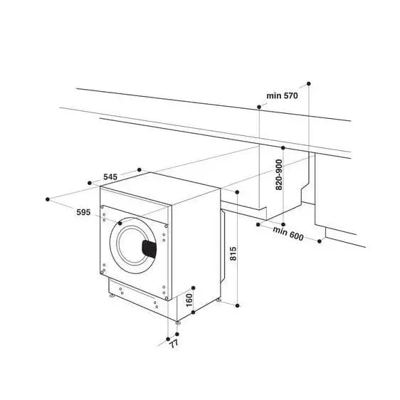 Built-in washing machine WHIRLPOOL BI WMWG 91485 EU - Предно зареждане<<<Перални за вграждане<<<Уреди за