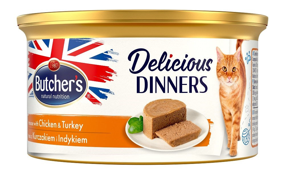 BUTCHER'S Delicious Dinners Chicken with turkey - wet cat food - 85 g