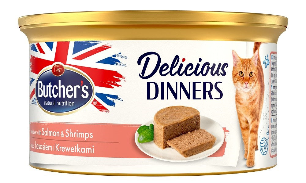 BUTCHER'S Delicious Dinners Salmon and shrimp - wet cat food - 85 g