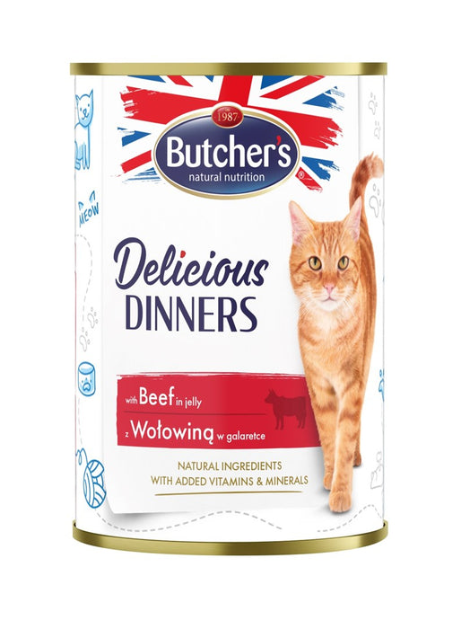 BUTCHER'S Delicious Dinners Pieces of beef in jelly - wet cat food - 400g