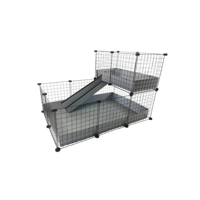 C&C modular cage one-storey 3x2 + Loft 2x1 + Silver ramp - CagesDMZ-KLA<<<For small animalsDMZ<<<ActionPL