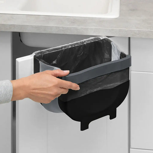 Cabinet door trash bin Wenko Fago 55028100 5 L Black Foldable - Почистване Прахосмукачки И Гладене<<<Дом
