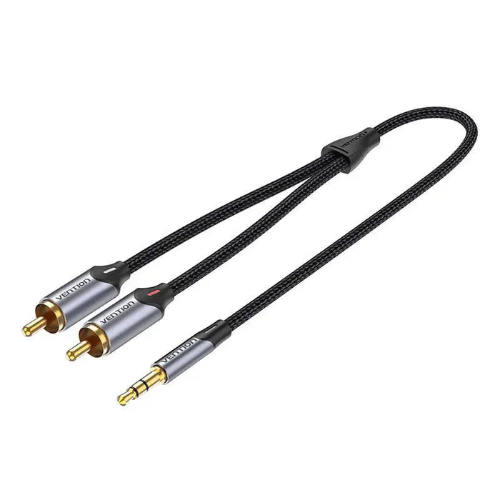 Cable Audio 2xRCA to 3.5mm Vention BCNBD 0.5m (grey) - Audio cables<<<Audio<<<InnproXML