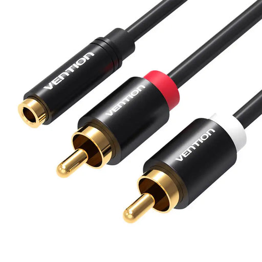Cable Audio 3.5mm Female to 2x RCA Male Vention VAB-R01-B100 1m Black - Audio cables<<<Audio<<<InnproXML&&&Електроника