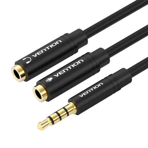Cable Audio 3.5mm Male to 2x 3.5mm Female Vention BBVBY 0.3m (black) - Audio cables<<<Audio<<<InnproXML