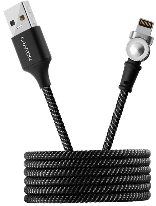 Cable CANYON CNS-CFI8B USB-Lightning 1M - Аксесоари за смартфон<<<Аксесоари<<<TechMart&&&Аксесоари за