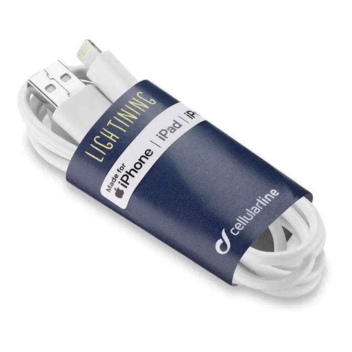CABLE CELLULAR LINE USB-A TO LIGHTNING 90 cm White - Зарядни устройства<<<Батерии и