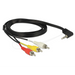 Cable Delock stereo jack 3.5 mm 4 pin male angled > 3 x RCA male 1.5 m - Аудио кабели<<<Кабели<<<ValiAPI