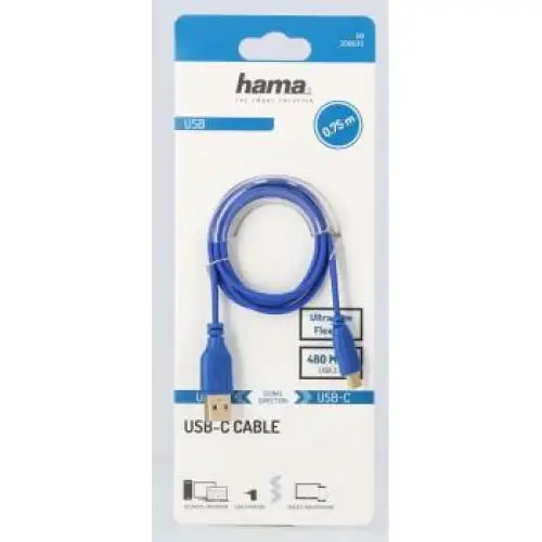 CABLE HAMA USB-A TO USB-C 0.75 m 200635 - Кабели за мобилни устройства<<<Кабели<<<ValiAPI&&&Аксесоари за мобилни