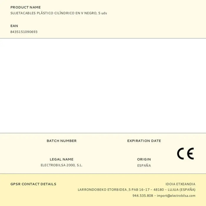 Cable holder F-line Black Plastic 5 Units - Компютър Мрежи и компоненти<<<Компютри| Електроника<<<BigBuy&&&Окабелени