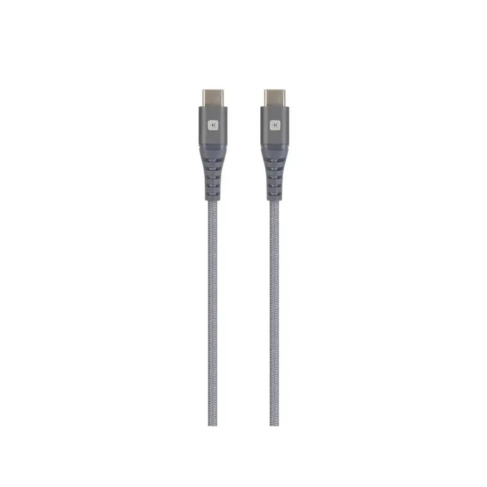 Cable Skross USB-C - USB-C Metal braid 2.0 m Grey - Кабели за мобилни