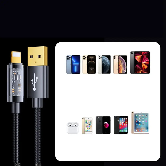 Cable to USB-A / Lightning / 2.4A / 2m Joyroom S-UL012A20 (black) - Combo Cables<<<USB cables<<<GSM