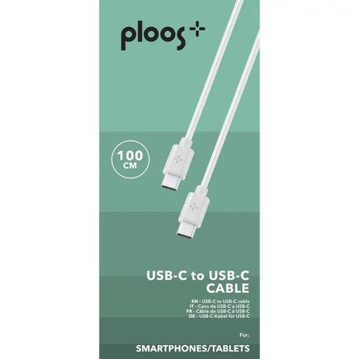 CABLE USB-C 1M WHITE PLOOS - Зарядни устройства<<<Батерии и фенери<<<Осветление<<<Praktiker&&&Аксесоари за