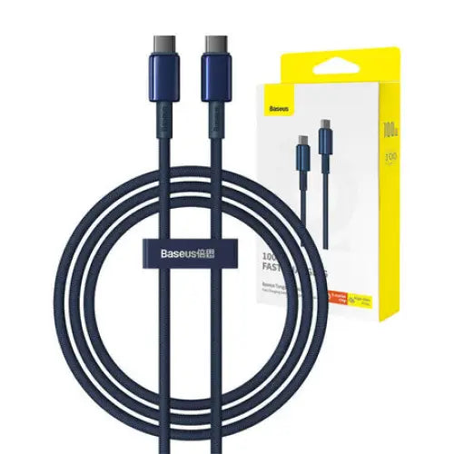 Cable USB-C do USB-C Baseus Tungsten Gold 100W 1m (niebieski) - USB-C to USB-C<<<USB cables<<<GSM