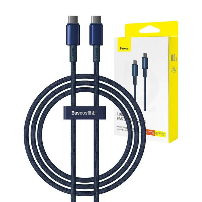 Cable USB-C do USB-C Baseus Tungsten Gold 100W 1m (niebieski) - USB-C to USB-C<<<USB cables<<<GSM