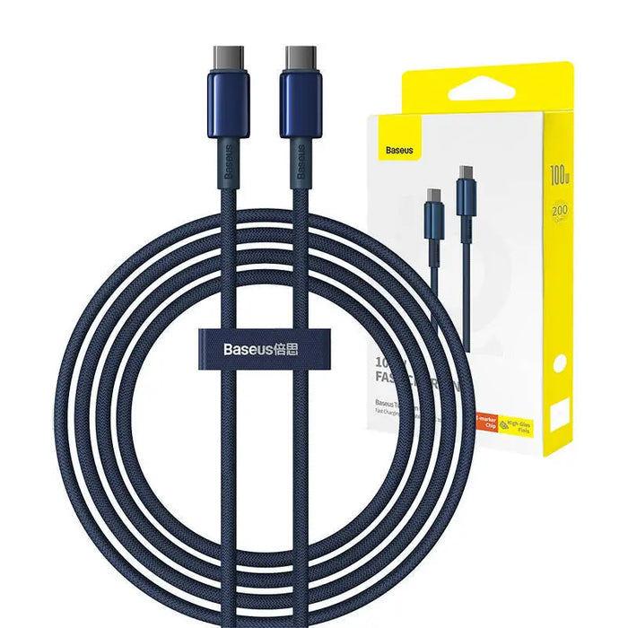 Cable USB-C do USB-C Baseus Tungsten Gold 100W 2m (niebieski) - USB-C to USB-C<<<USB cables<<<GSM