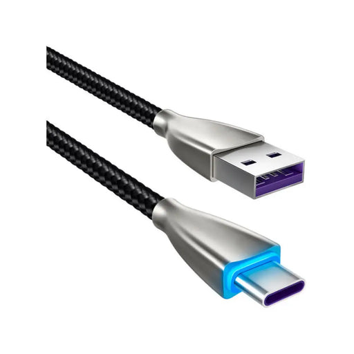 Cable Xmart Type-C Excellence 5A lED Black 1m - Аксесоари за смартфон<<<Аксесоари<<<TechMart&&&Аксесоари за