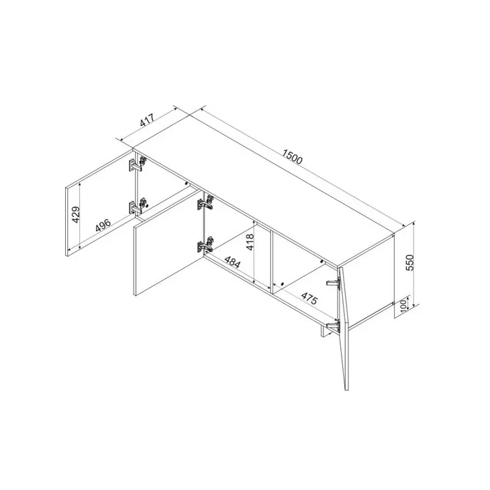 Cama 3D RTV cabinet ALMA 150x41.5xH55 cashmere - TV cabinets made of furniture boardSTV-ZPM<<<TV cabinetsSTV<<<ActionPL