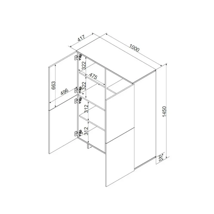 Cama 4D chest of drawers ALMA 100x41.5xH145 cashmere - Chests of drawers made of furniture