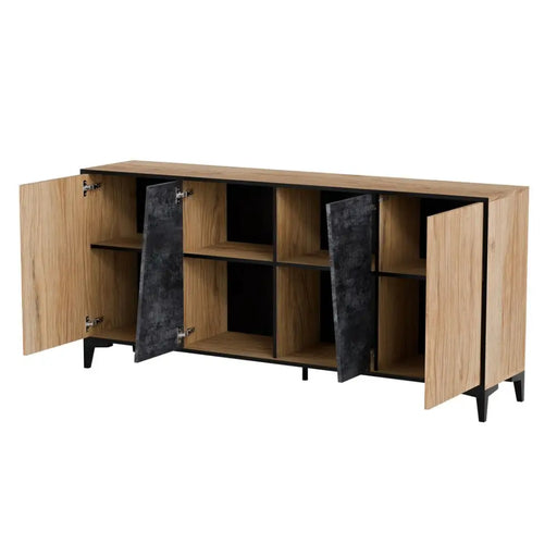 Cama 4D chest of drawers OVO 180x38xH83 oak/concrete - Chests of drawers made of furniture