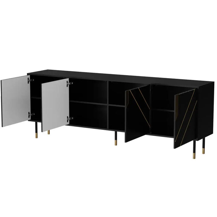 Cama 4D MOUNTAIN chest of drawers 204x40x72 black + gold - Chests of drawers made of furniture