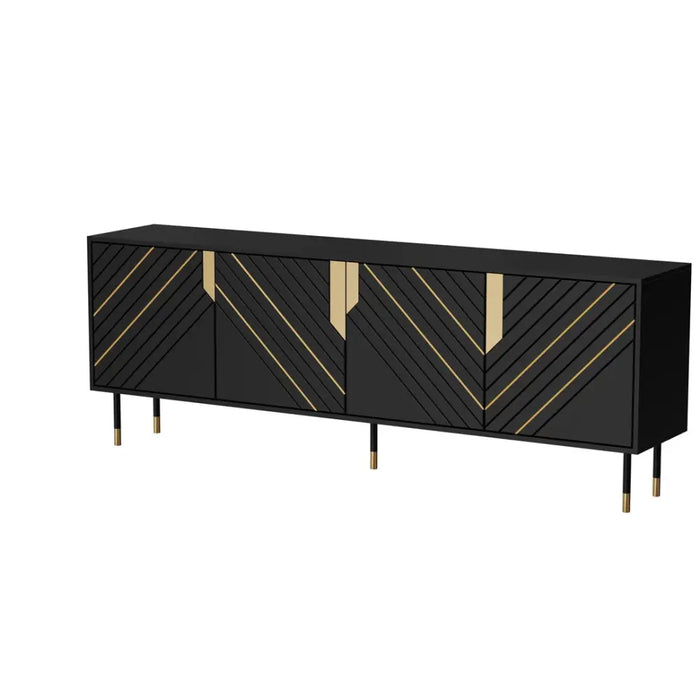 Cama 4D MOUNTAIN chest of drawers 204x40x72 black + gold - Chests of drawers made of furniture