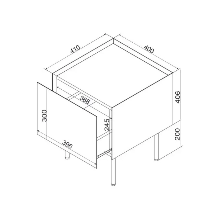 Cama Bedside table 2 pcs FELLINI 40x41x60 cashmere + oiled oak top - Bedside tables made of furniture