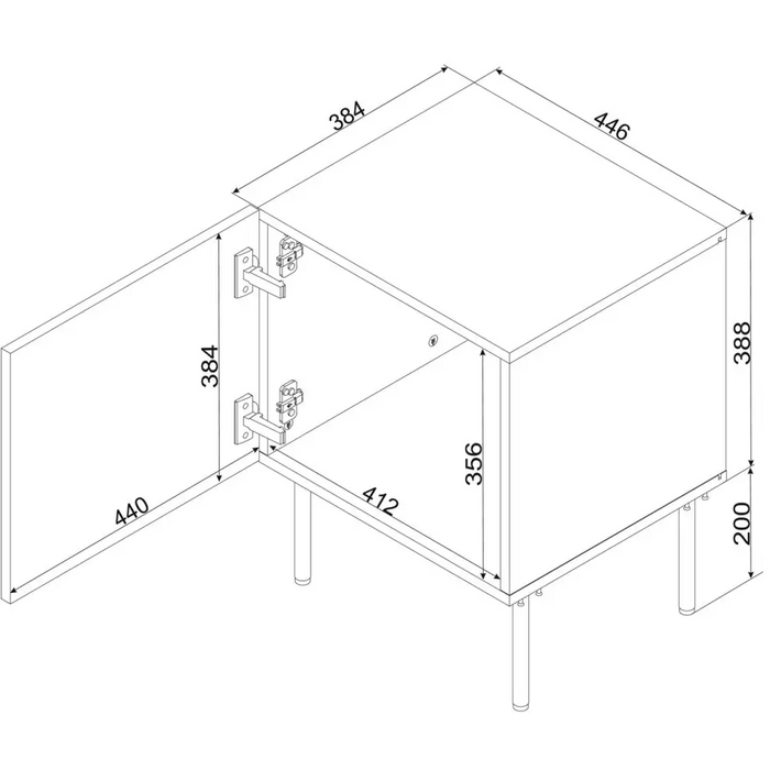 Cama Bedside table 2 pcs PALAZZO BIS 45x39xH59 mat black - Bedside tables made of furniture boardSZN-PME<<<Bedside