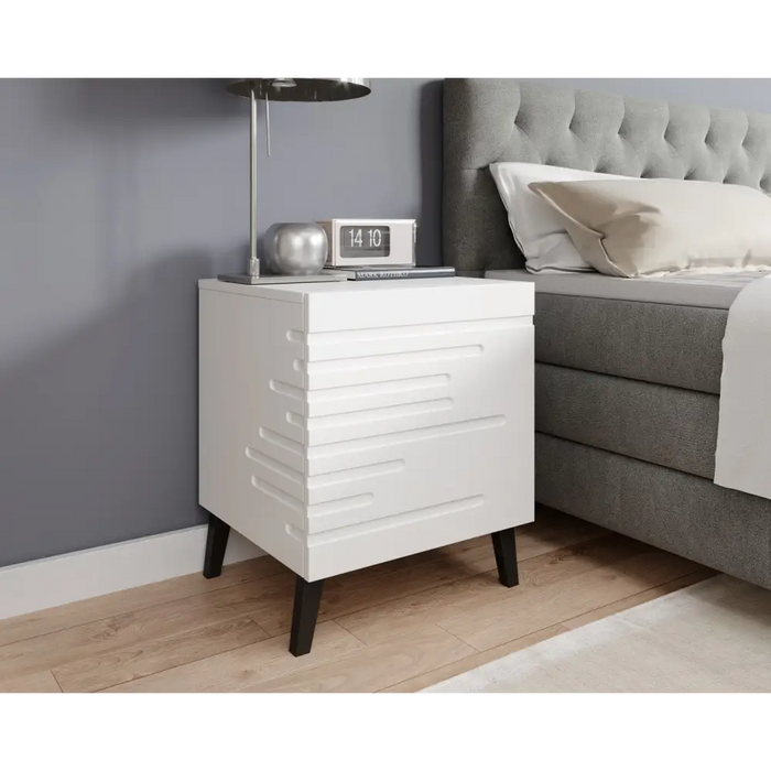 Cama Bedside table NOVA 44x40x52 white matt - Bedside tables made of furniture boardSZN-PME<<<Bedside