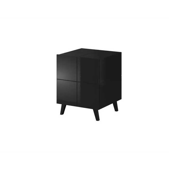Cama bedside table REJA black gloss/black gloss - Bedside tables made of furniture boardSZN-PME<<<Bedside